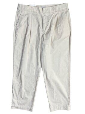 NWT A New Day Trouser Pants Size 12 Cream Straight Cotton High Rise